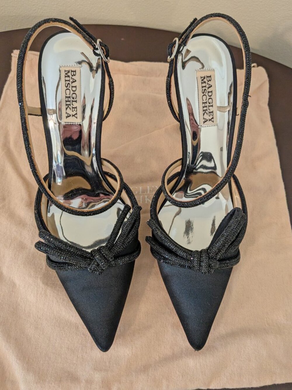 Badgley Mischka Black Elaine Crystal Embellished Pumps